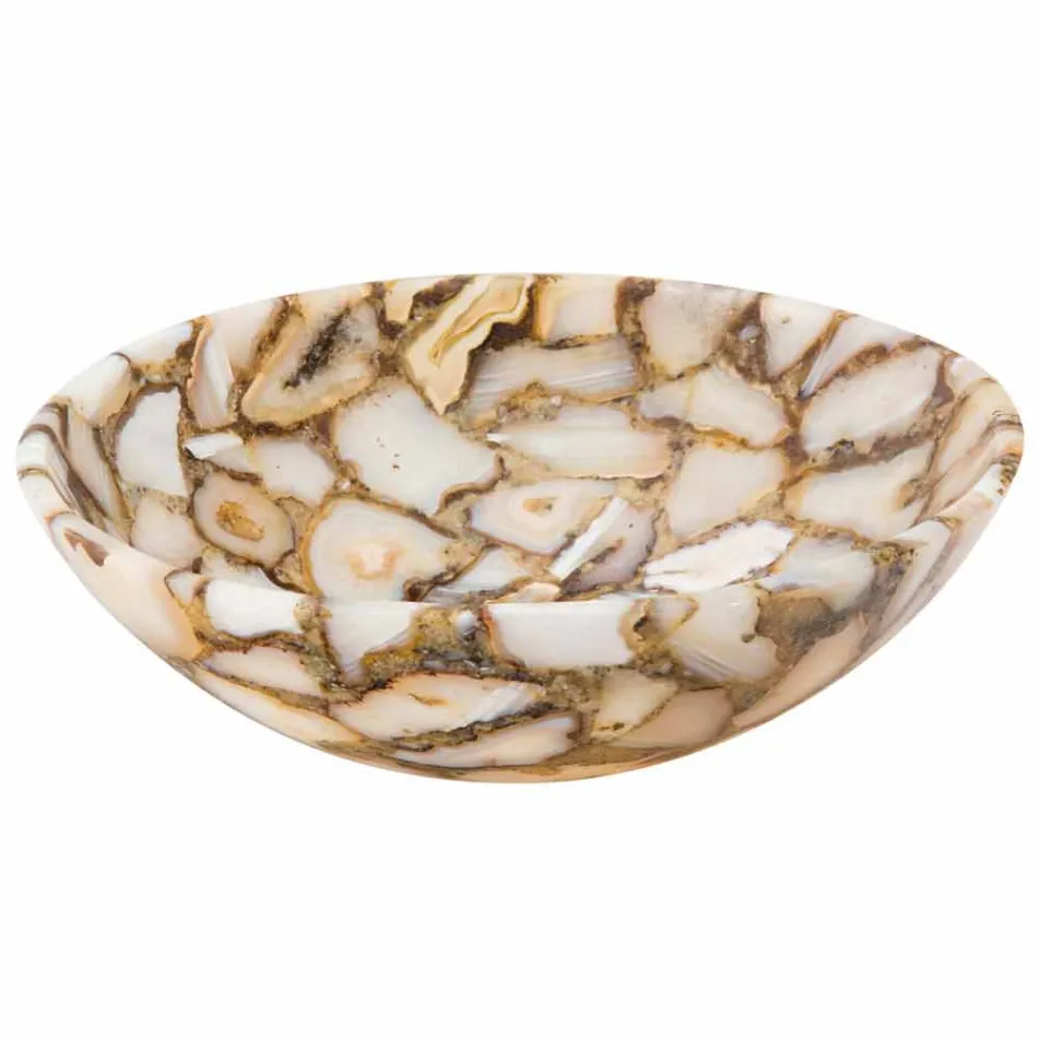 Bänkskiva rund sten stöd agat Mila, enda stycke Viadurini