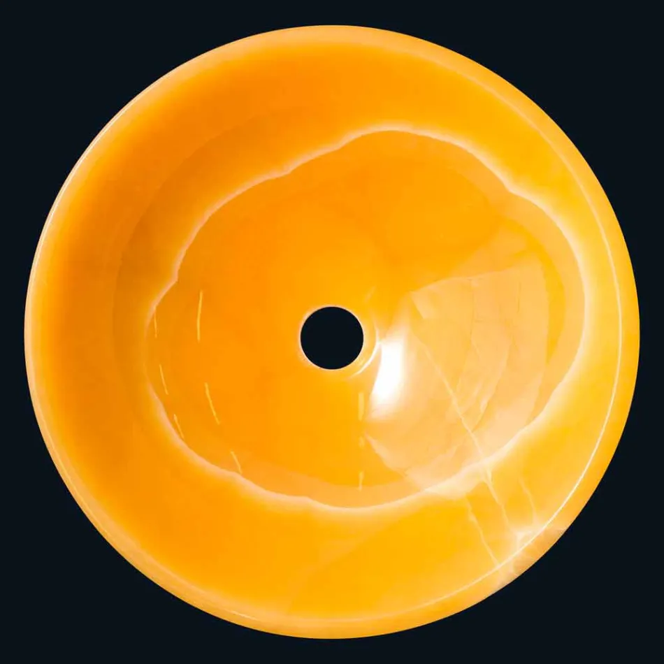 Round handfat i orange onyx Aris Viadurini