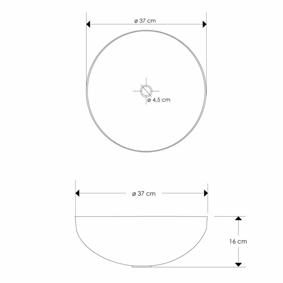 Modern bänkskål runt tvättställ i nikel Loano metall Viadurini