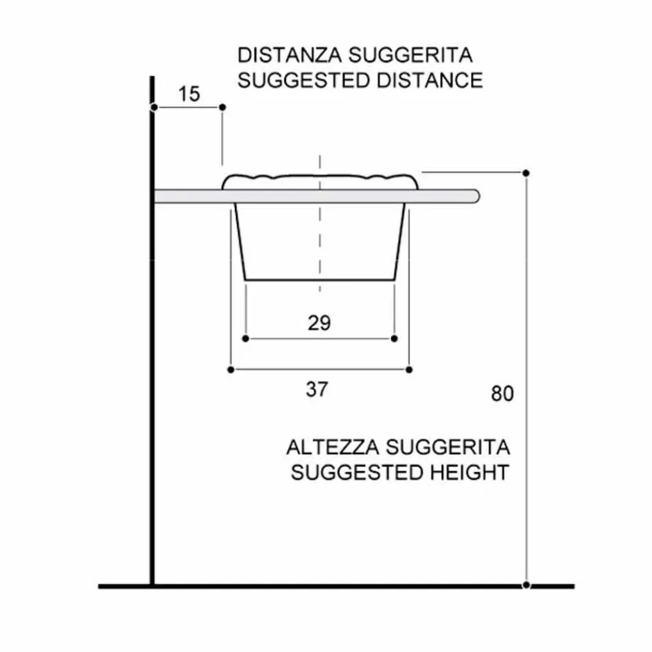 Rundformat handfat i klassiskt porslin tillverkat i Italien, Santiago Viadurini