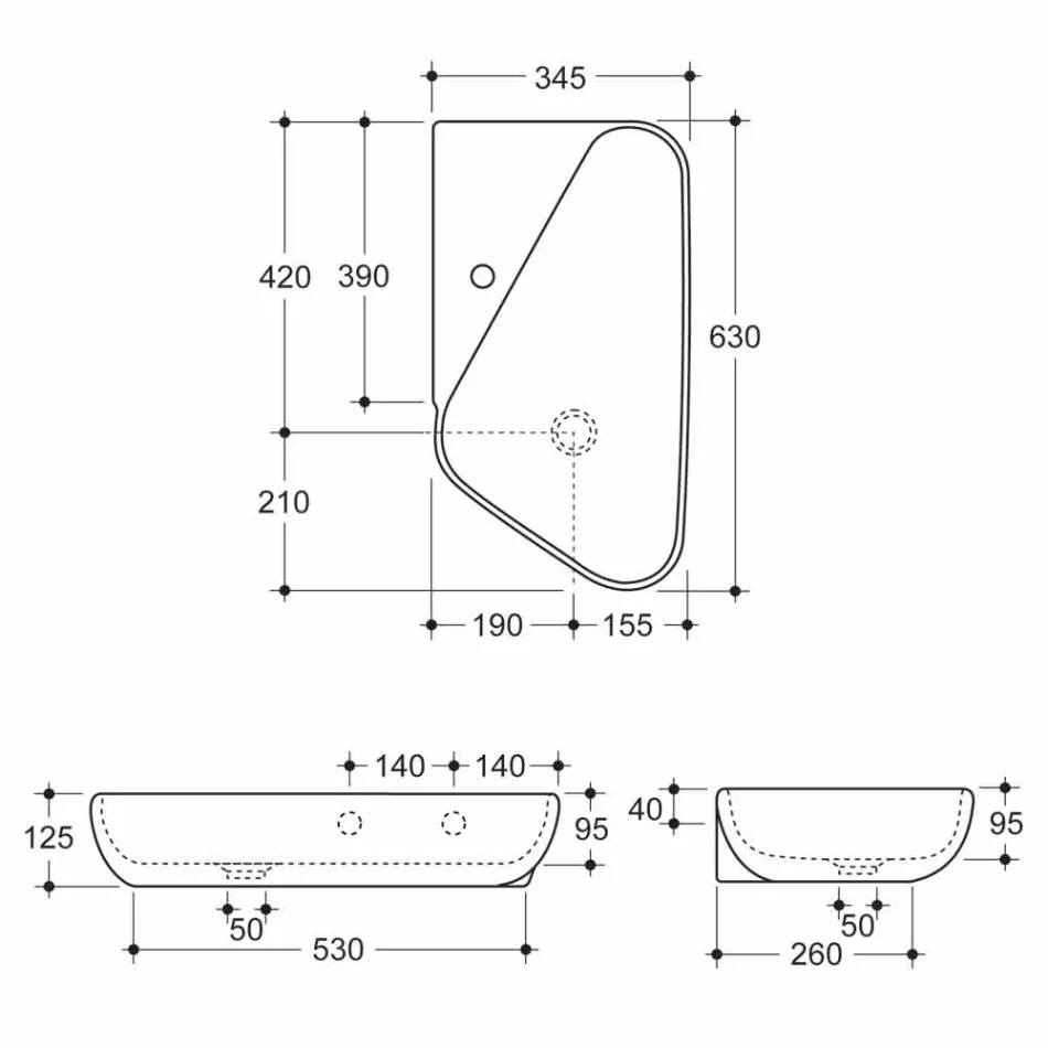 Countertop tvättställ / design keramik gjord i Italien Sheyla Viadurini
