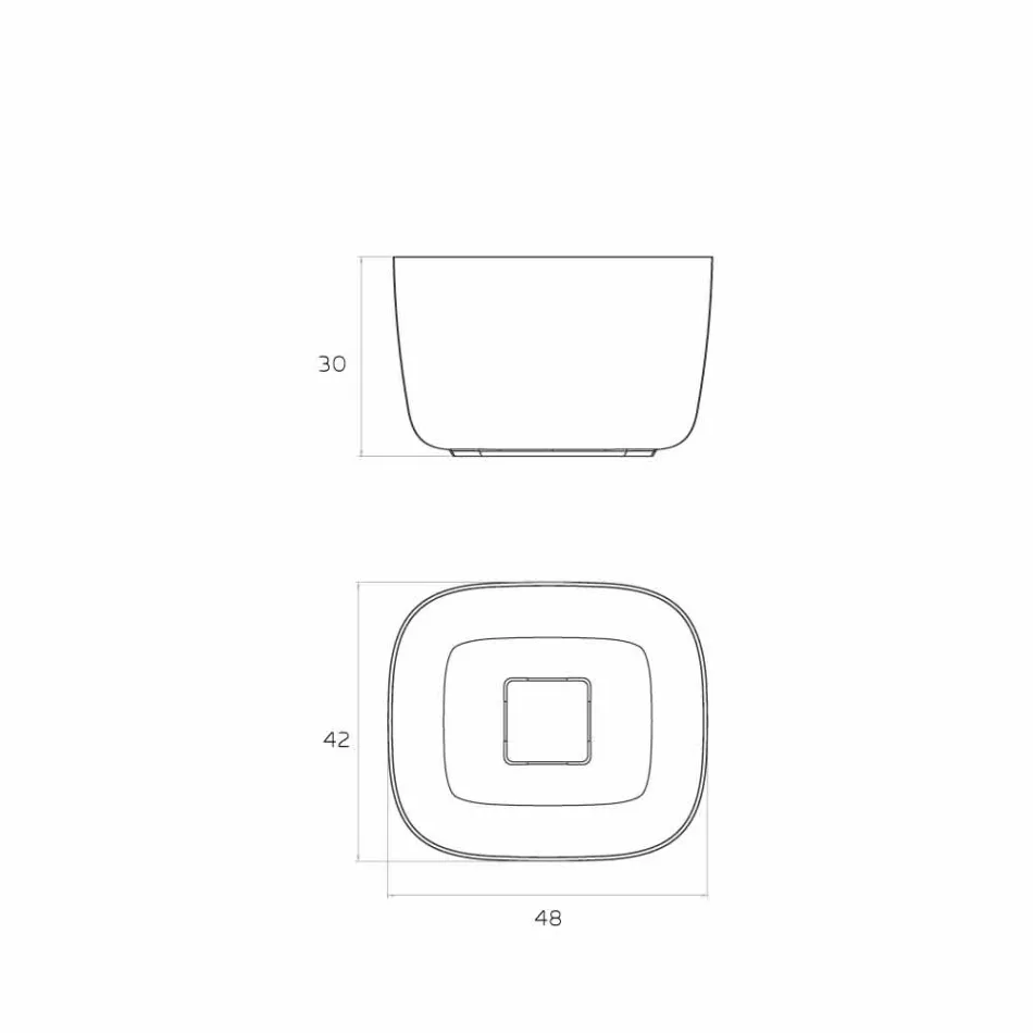 Frittstående fristående skålfat tillverkad i Italien, Lallio Viadurini
