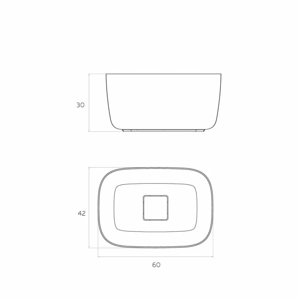 Frittstående fristående skålfat tillverkad i Italien, Lallio Viadurini