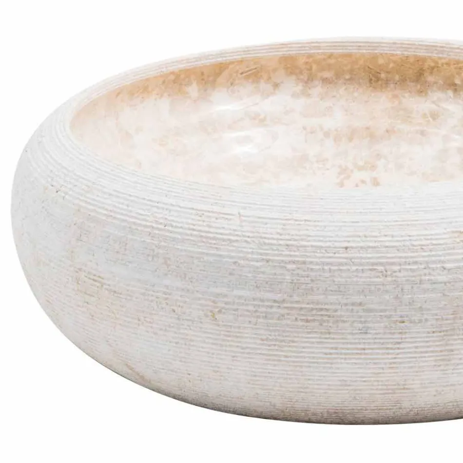 Cirkulärt stående handfat av vit marmor, Bucciano Viadurini