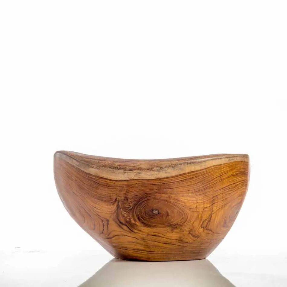 Modernt stående handfat i Vigevano naturligt teak trä Viadurini