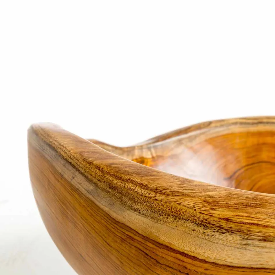 Modernt stående handfat i Vigevano naturligt teak trä Viadurini