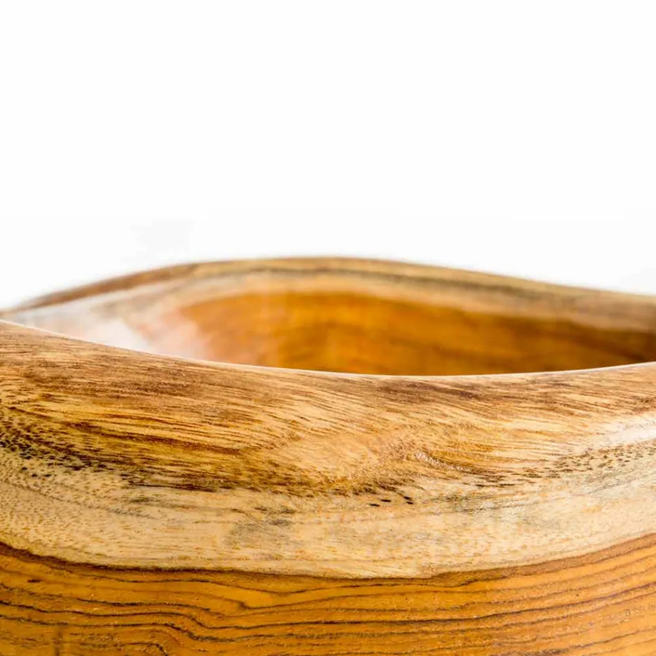 Modernt stående handfat i Vigevano naturligt teak trä Viadurini