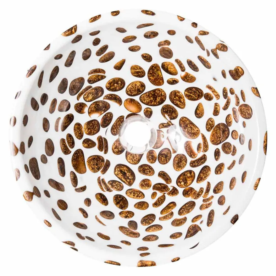 Modernt runda tvättställ av harts, Bussi Viadurini