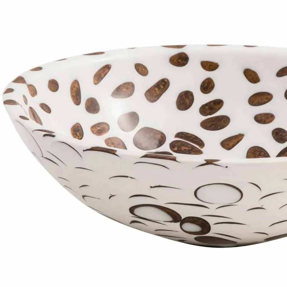 Modernt runda tvättställ av harts, Bussi Viadurini