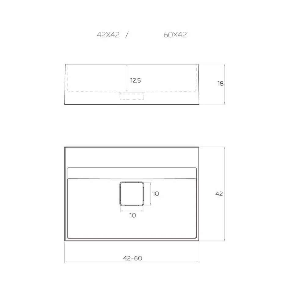 Modern design bänkskivan gjord i Italien, Lavis Viadurini