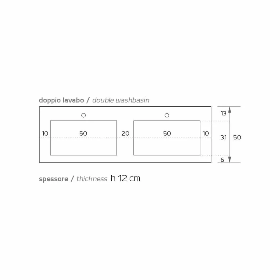 Modernt upphängd dubbelhink i Luxolid tillverkat i Italien, Ruffano Viadurini