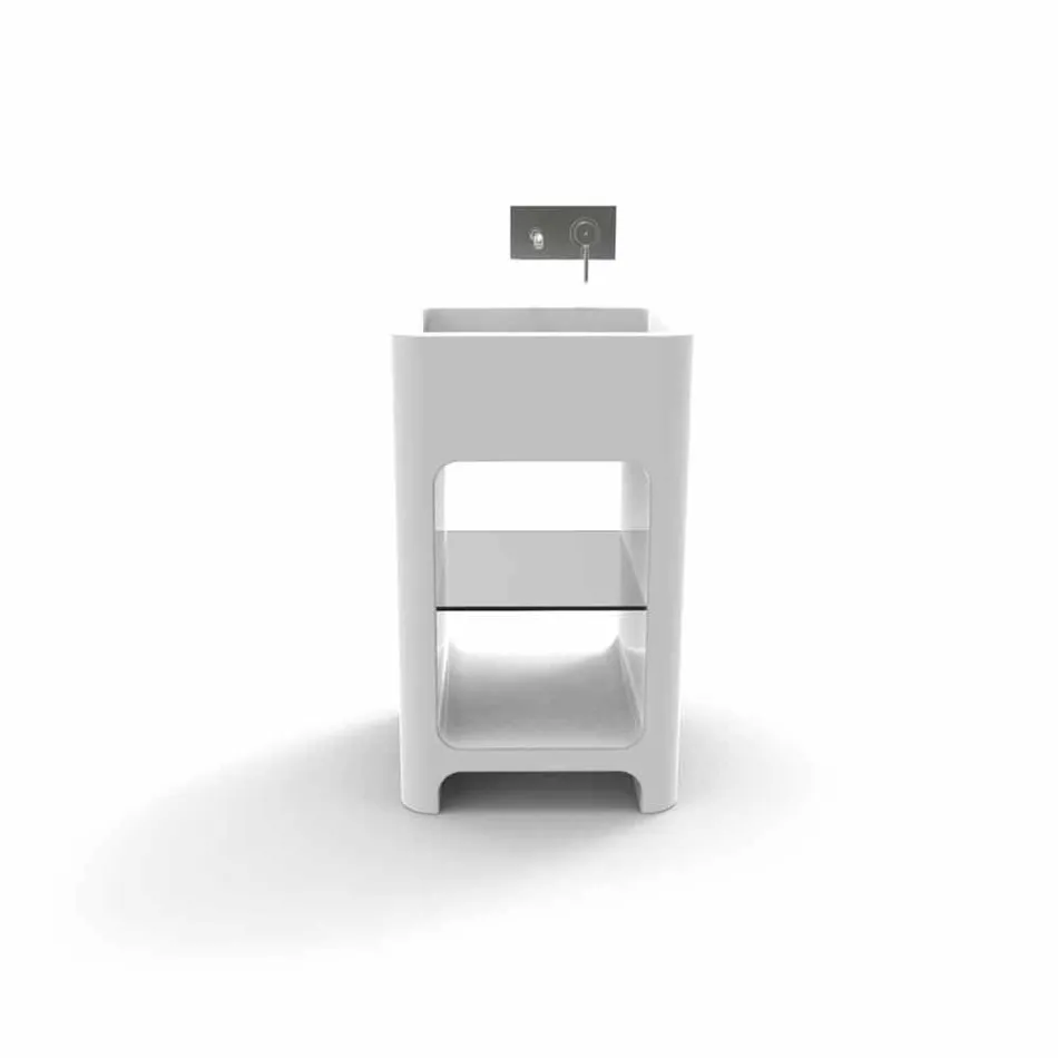 Modernt monoblock frittstående handfat tillverkat i Italien, Tufino Viadurini