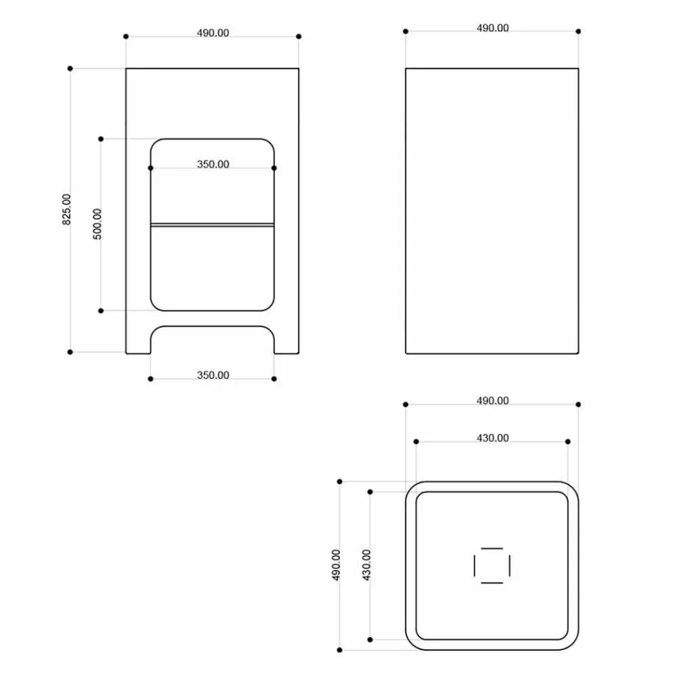Modernt monoblock frittstående handfat tillverkat i Italien, Tufino Viadurini