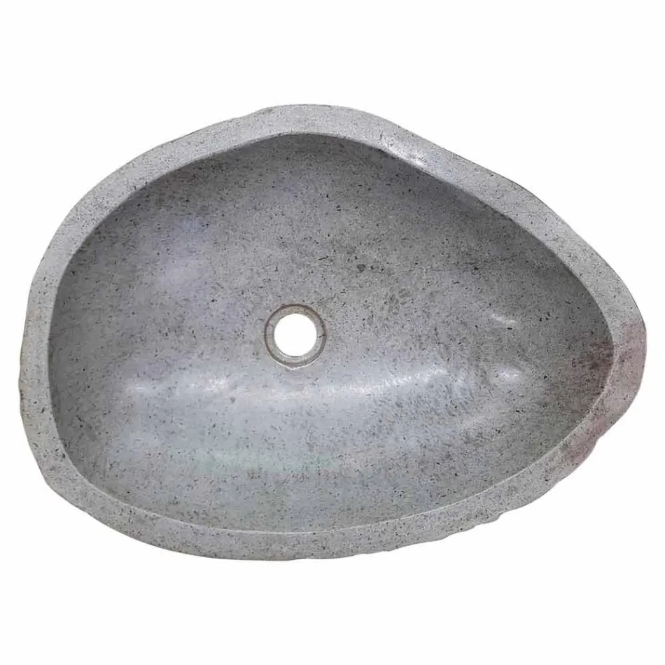 Moderna bänkskivan gjord av handgjord flodsten, Buriasco Viadurini