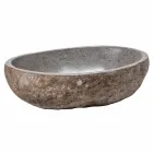 Moderna bänkskivan gjord av handgjord flodsten, Buriasco Viadurini