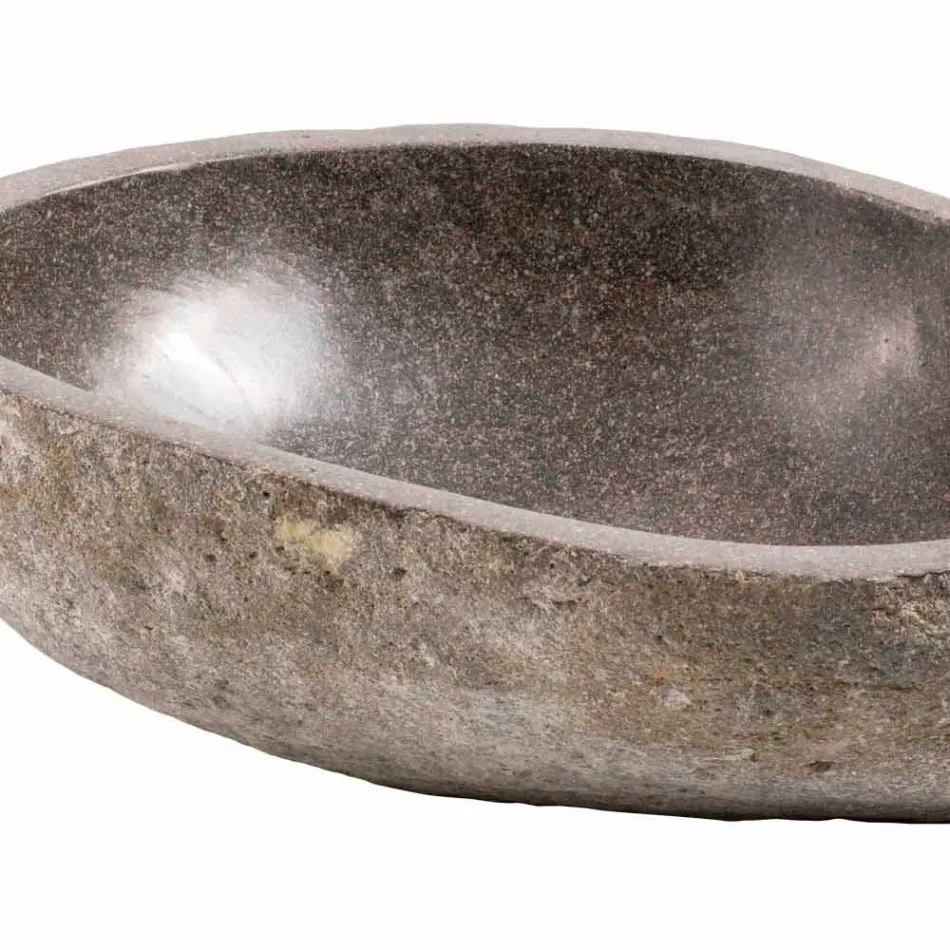 Moderna bänkskivan gjord av handgjord flodsten, Buriasco Viadurini