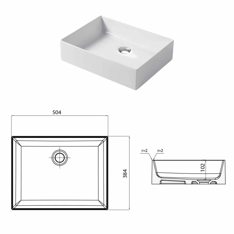 Design tvättställ i vit keramik eller färgad Leivi Viadurini