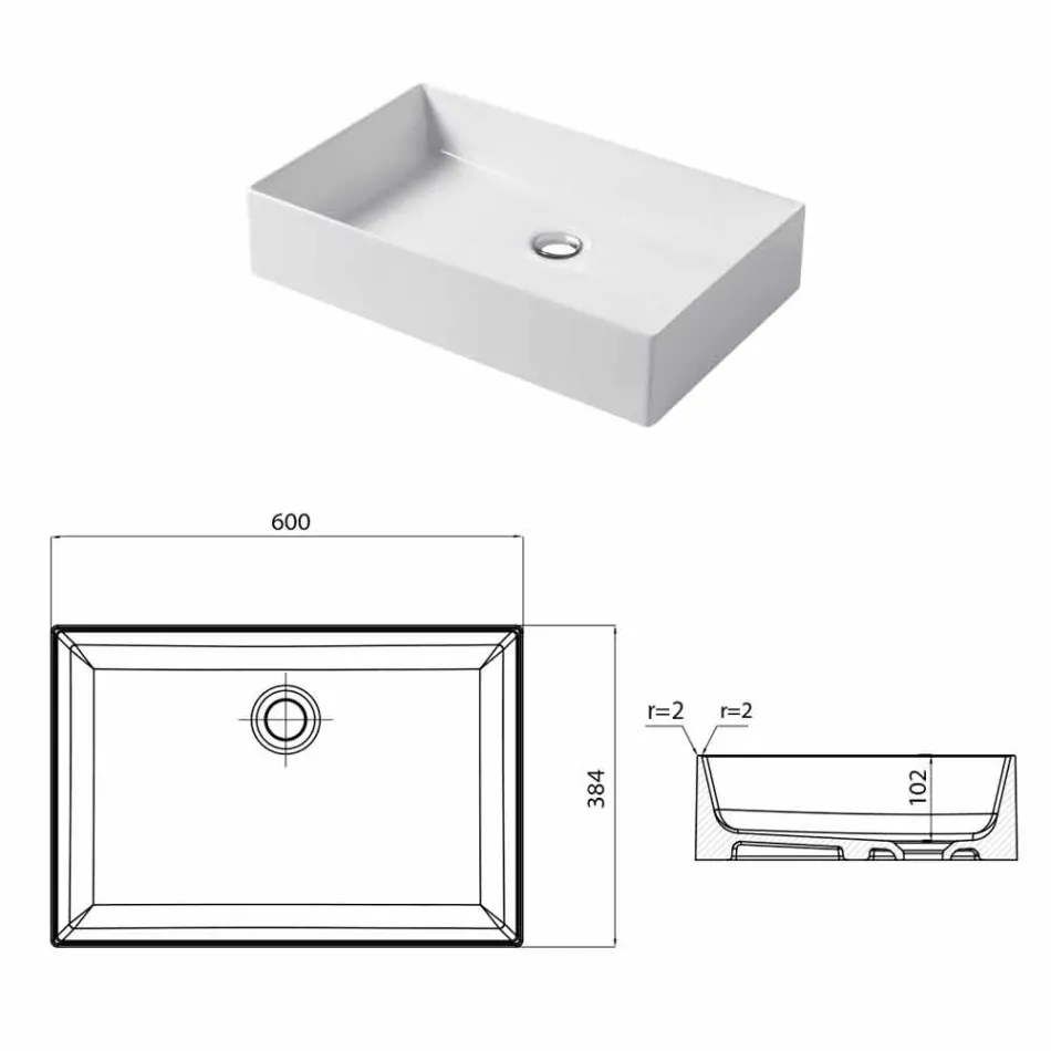 Design tvättställ i vit keramik eller färgad Leivi Viadurini