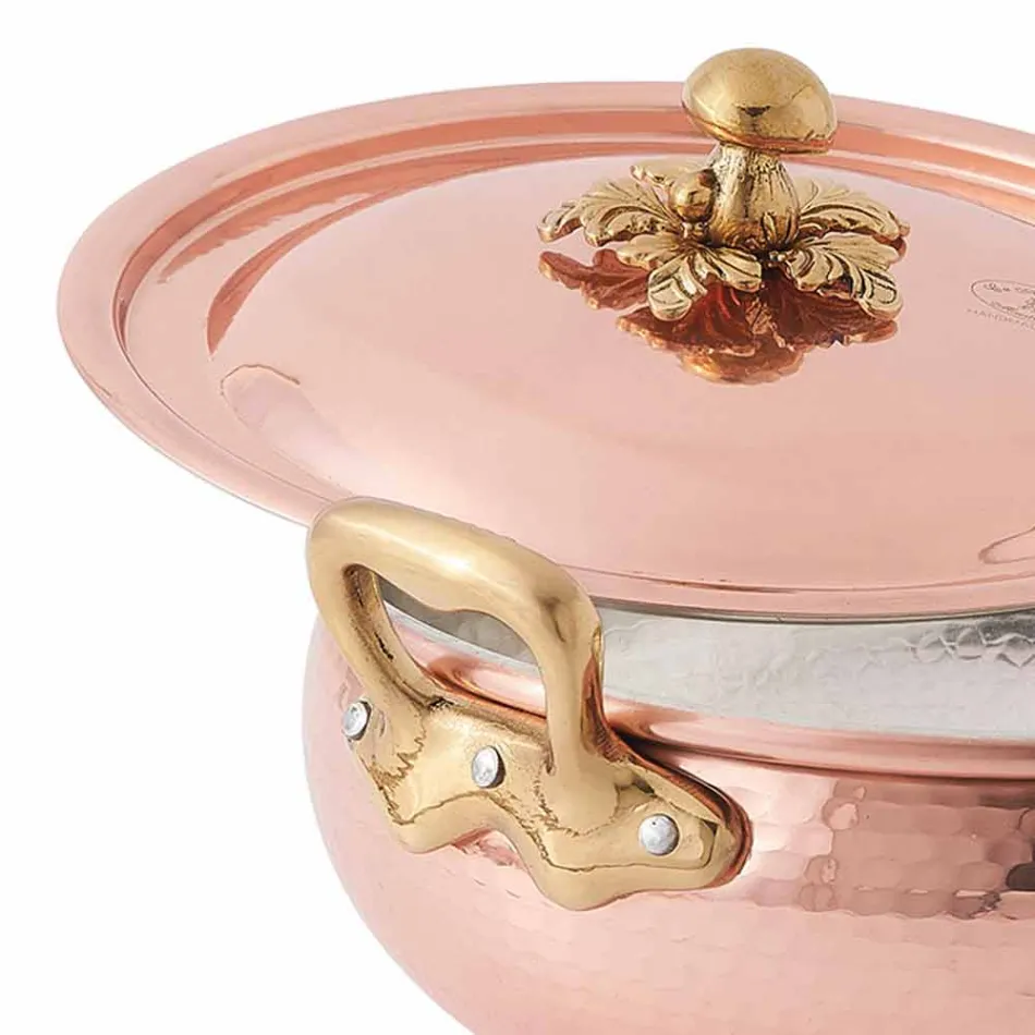 Grönsakskruka med handgjord konserverad kopparlock Tillverkad i Italien 20 cm - Mariacarla Viadurini