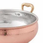 Handtinnad koppargrönsakskruka med 2 handtag tillverkad i Italien 16 cm - Gianmaria Viadurini