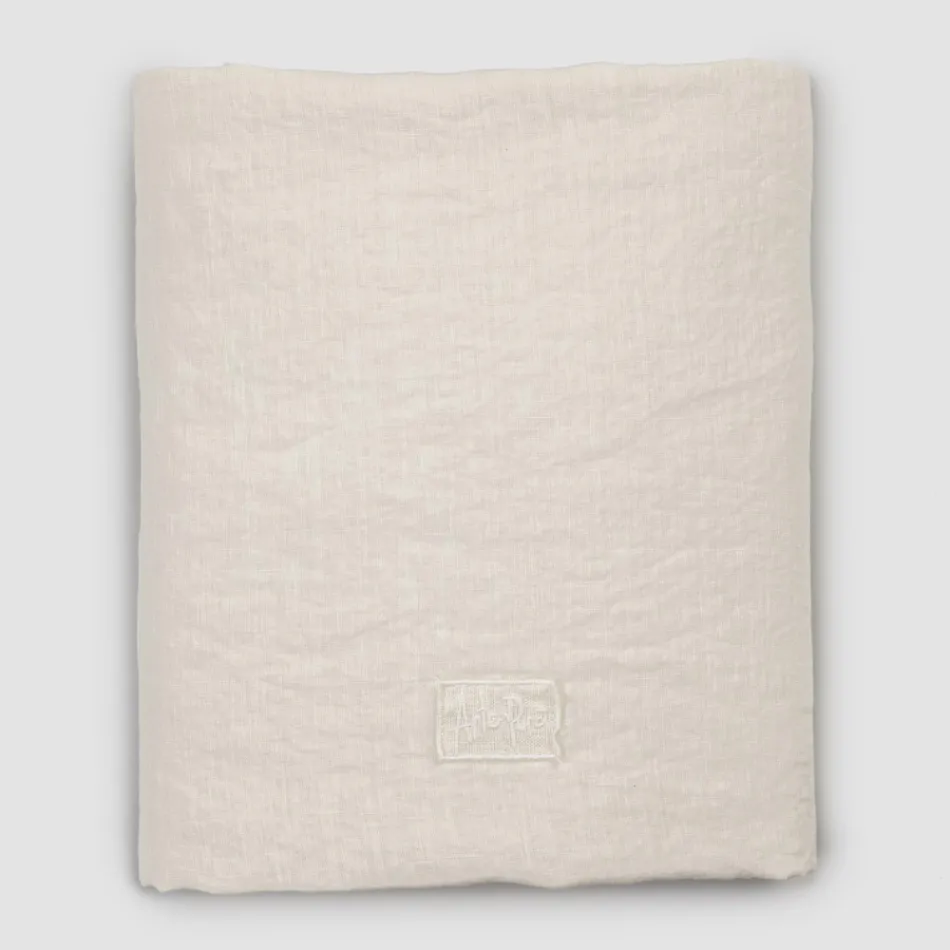 Dubbla påslakan i svart linne, smör eller gammal krita - Fiumano Viadurini