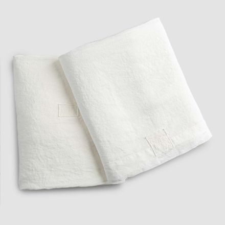 Dubbla lakan i naturligt vitt linne med och utan hörn - Tenerino Viadurini