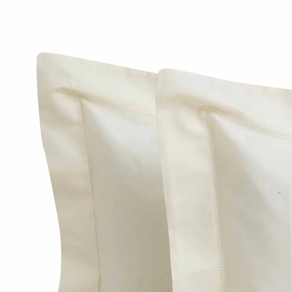 Ensfargade ark komplett i bomullssatin för dubbelsäng - Hibiskus Viadurini