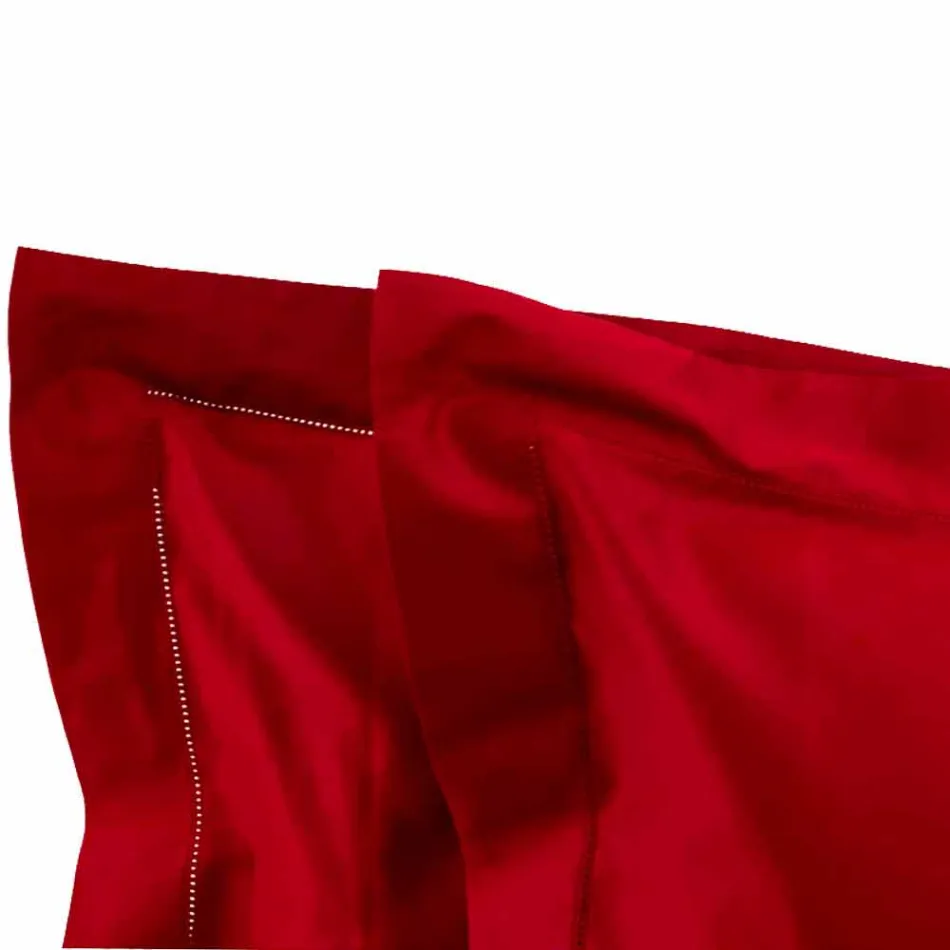 Ensfargade ark komplett i bomullssatin för dubbelsäng - Hibiskus Viadurini