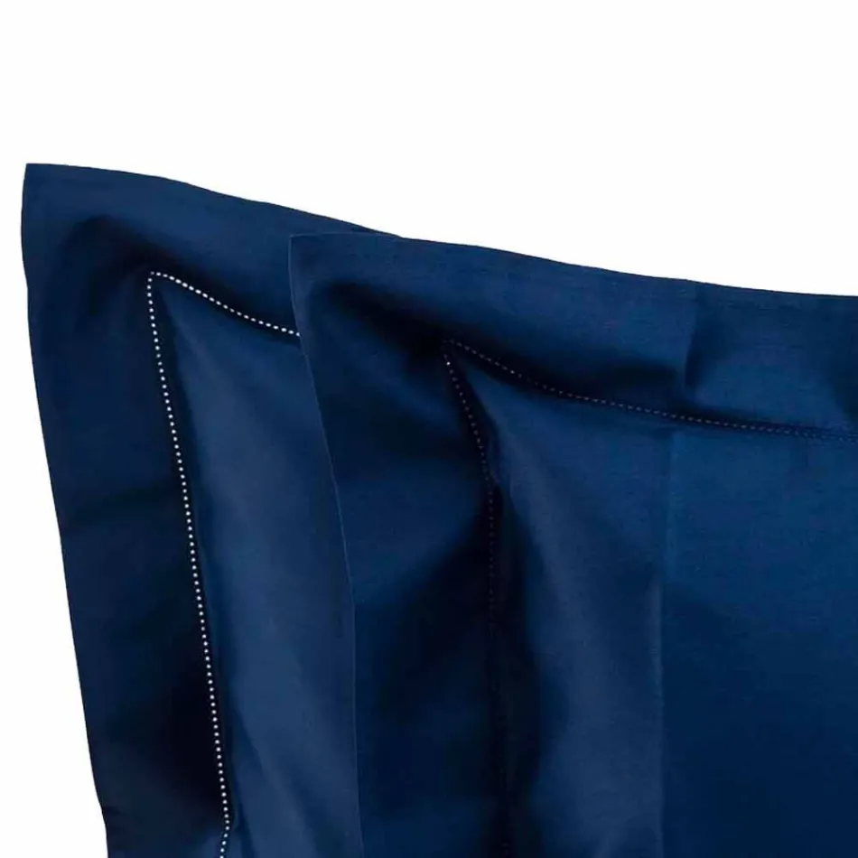 Ensfargade ark komplett i bomullssatin för dubbelsäng - Hibiskus Viadurini