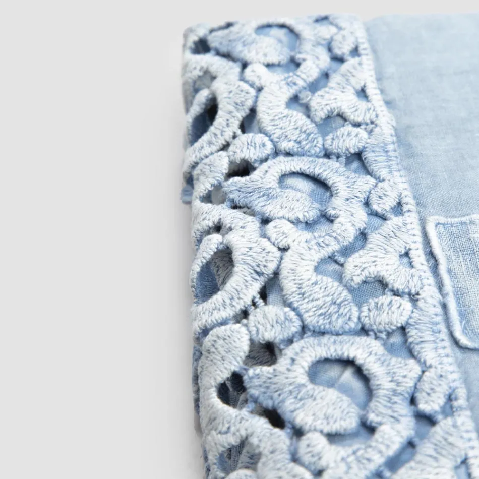 Dubbellakan i linne med Poema spets, 3 ytbehandlingar - Dulcis Viadurini