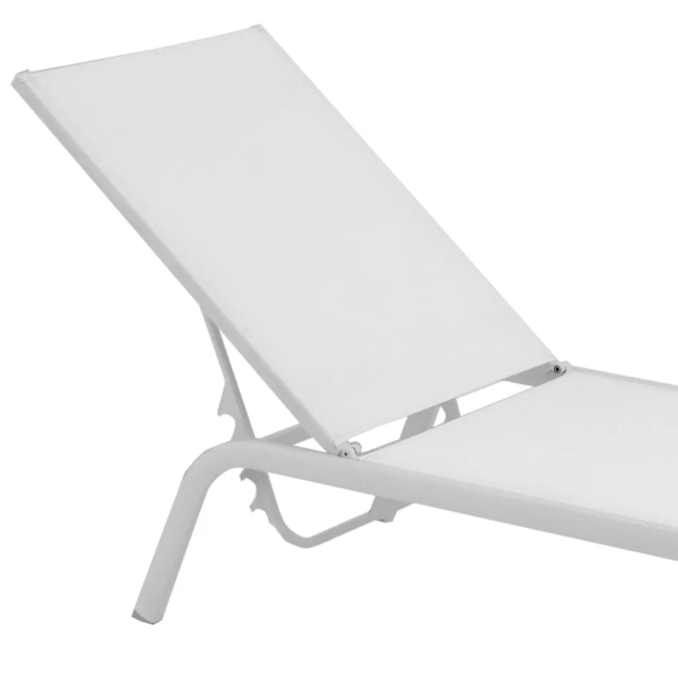 Trädgårdssolstolar i målad aluminium och textilen, 2 delar - kanin Viadurini