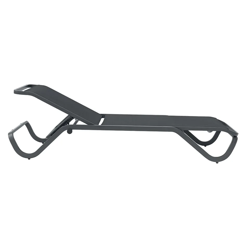 Solaya 194x65 cm solsäng i aluminium och textilene Viadurini