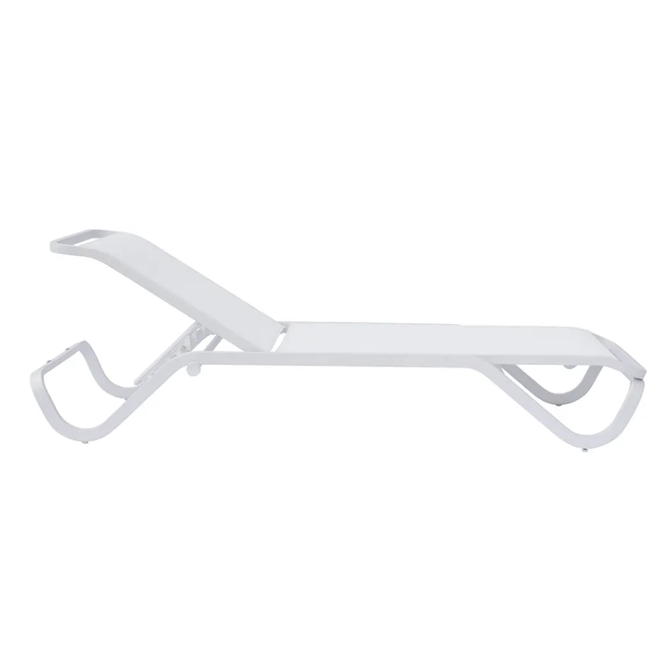 Solaya 194x65 cm solsäng i aluminium och textilene Viadurini