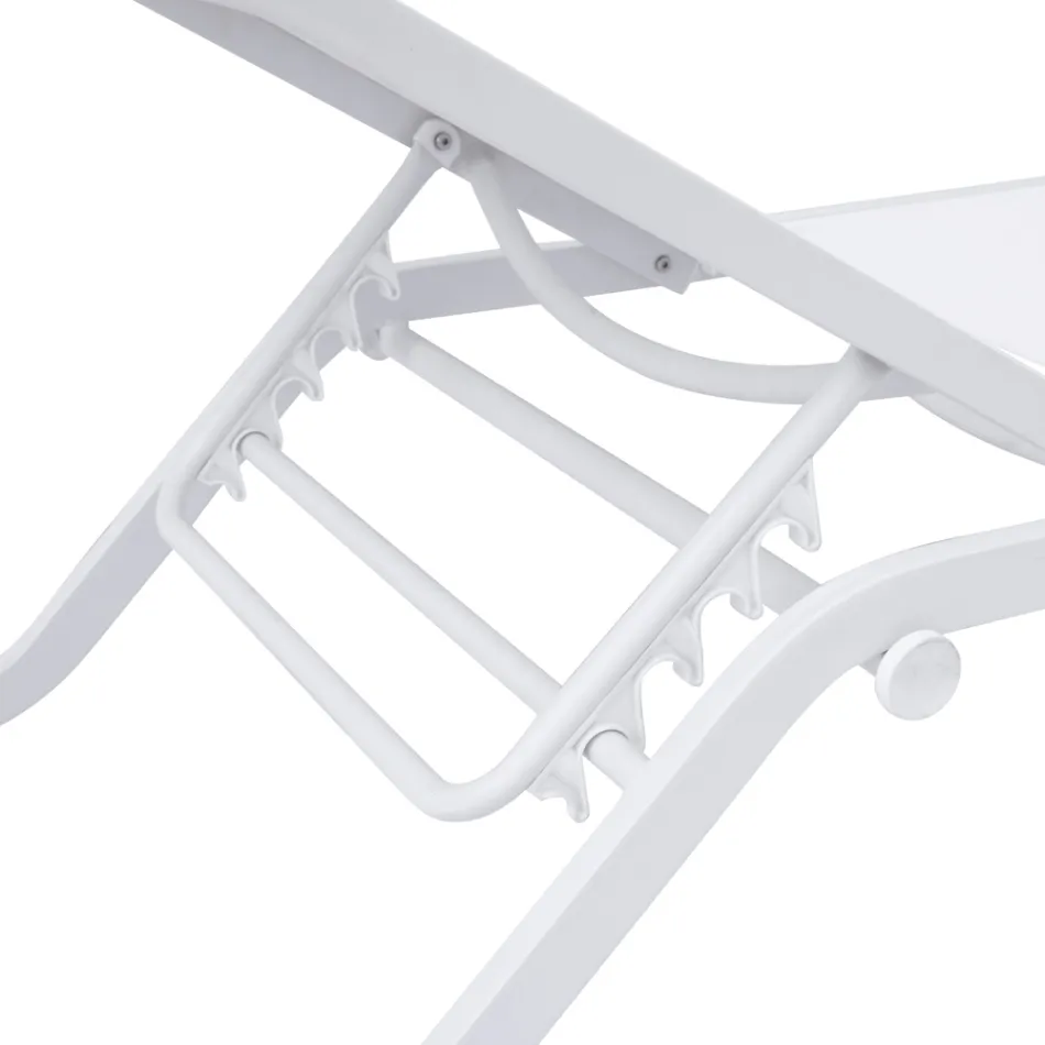 Solaya 194x65 cm solsäng i aluminium och textilene Viadurini