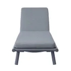 196x75 cm solsäng i aluminium med dyna - Sundra Viadurini