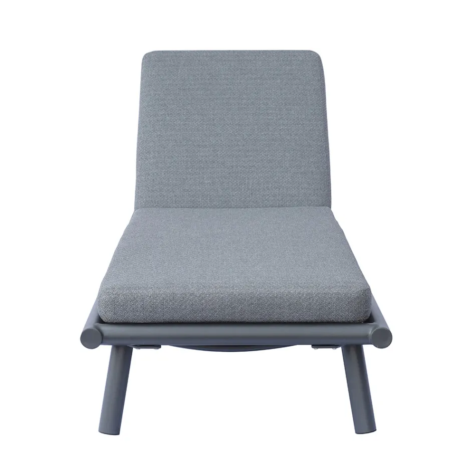 196x75 cm solsäng i aluminium med dyna - Sundra Viadurini