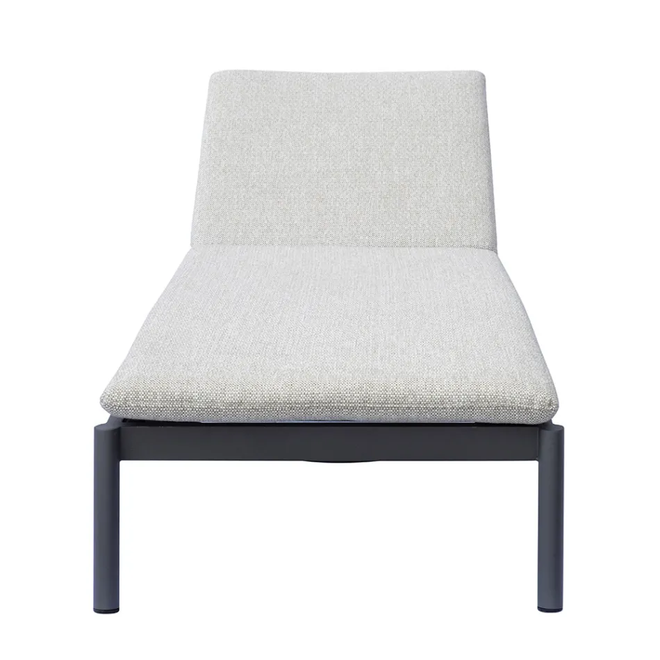 205x76 cm solsäng i aluminium med dyna - Tessara Viadurini