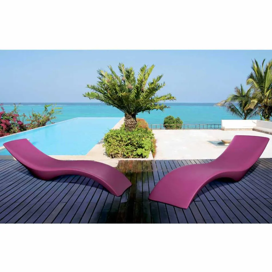 Modern design schäslong i färgad polyeten - Cloe av Myyour Viadurini