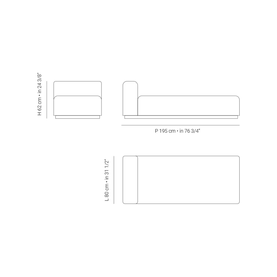 Solsäng utomhus med stoppning i dränerande gummi Tillverkad i Italien - Bahias Viadurini