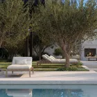 Utomhussäng med ram av teak Tillverkad i Italien - Briga Viadurini