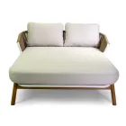 Solstol för utomhusbruk med ram, rep och dynor i teak - Tält Viadurini