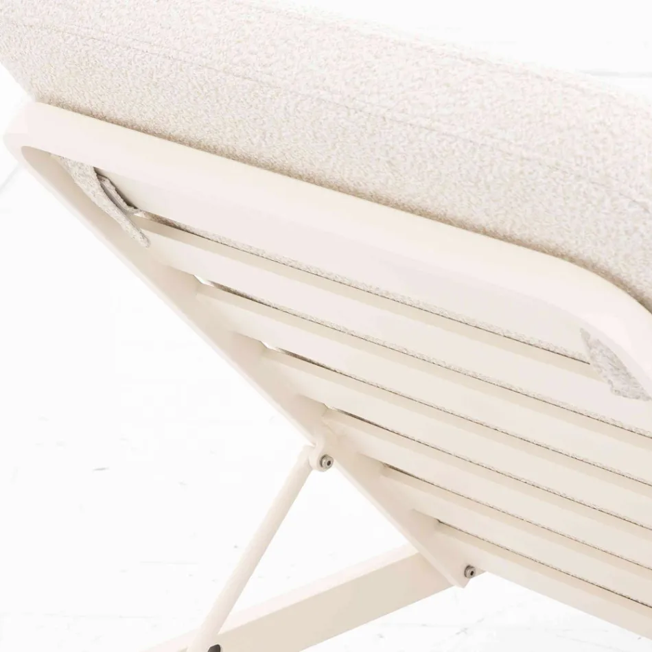 Solstol i aluminium och tyg med hjul för utomhusbruk - Solaria Viadurini