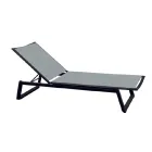 Solsäng utomhus i aluminium och textilen med infällbara hjul, 2 delar - Åsna Viadurini