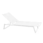 Solsäng utomhus i aluminium och textilen med infällbara hjul, 2 delar - Åsna Viadurini