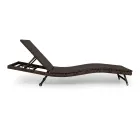 Utomhussolstol i polyrattan med hjul - Meredith Viadurini