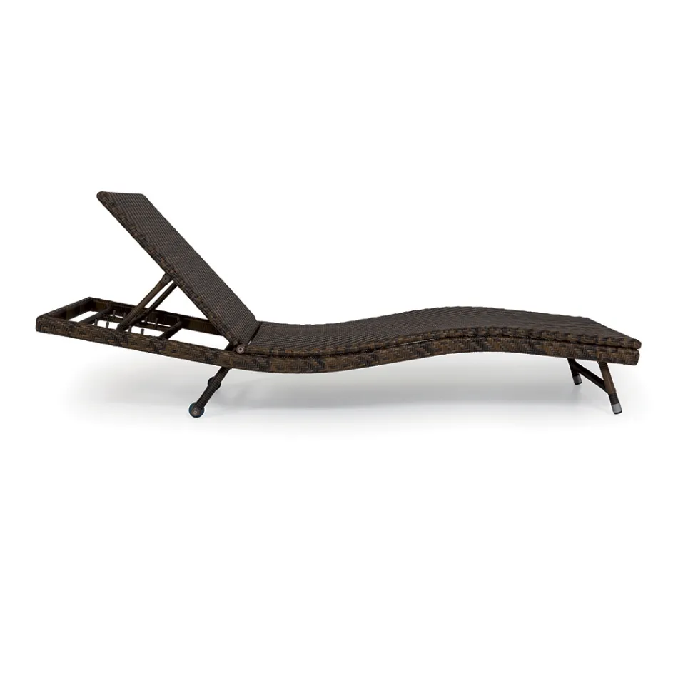 Utomhussolstol i polyrattan med hjul - Meredith Viadurini