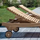 Utomhussolstol i naturlig teak - Yggdrasil Viadurini