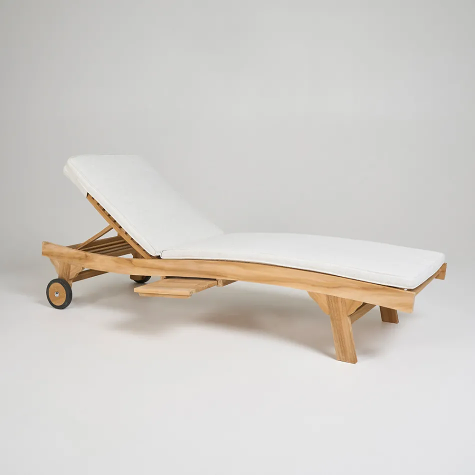 Utomhussolstol i naturlig teak - Yggdrasil Viadurini