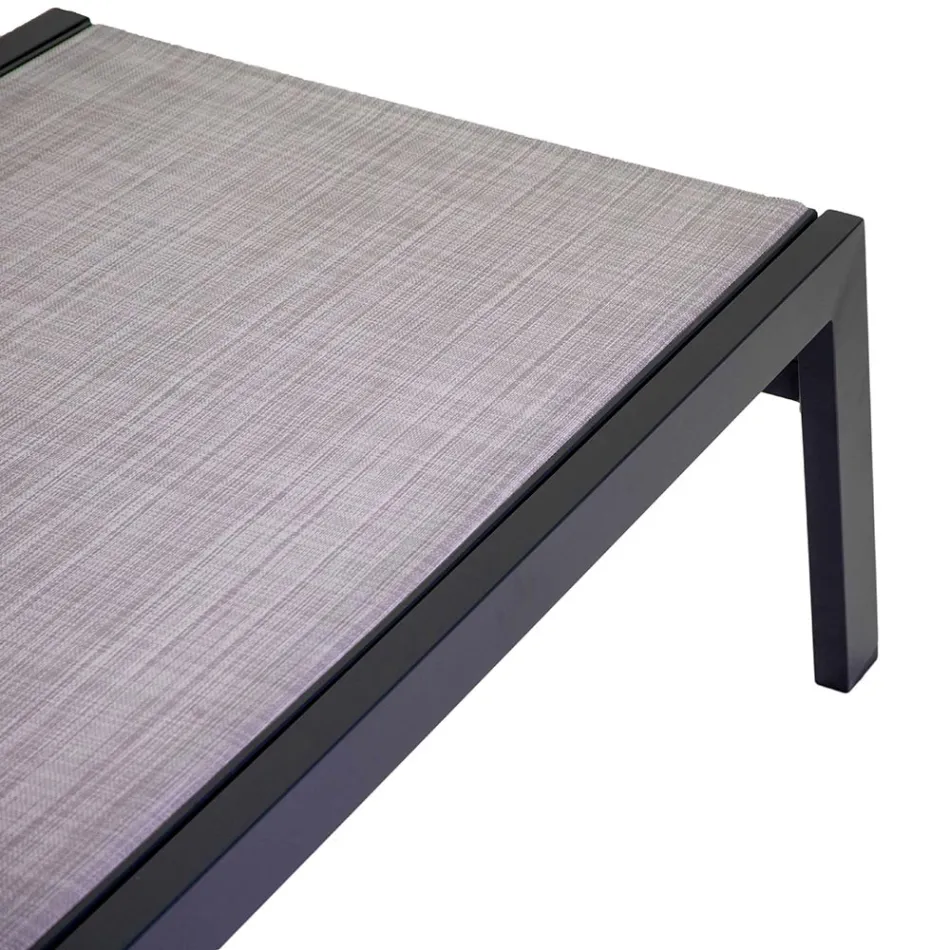 Solstol för utomhusbruk av aluminium och textilene med 2 hjul - Kostym Viadurini