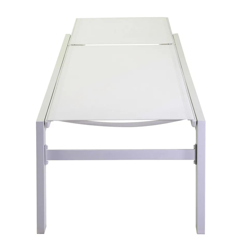 Solstol för utomhusbruk av aluminium och textilene med 2 hjul - Kostym Viadurini